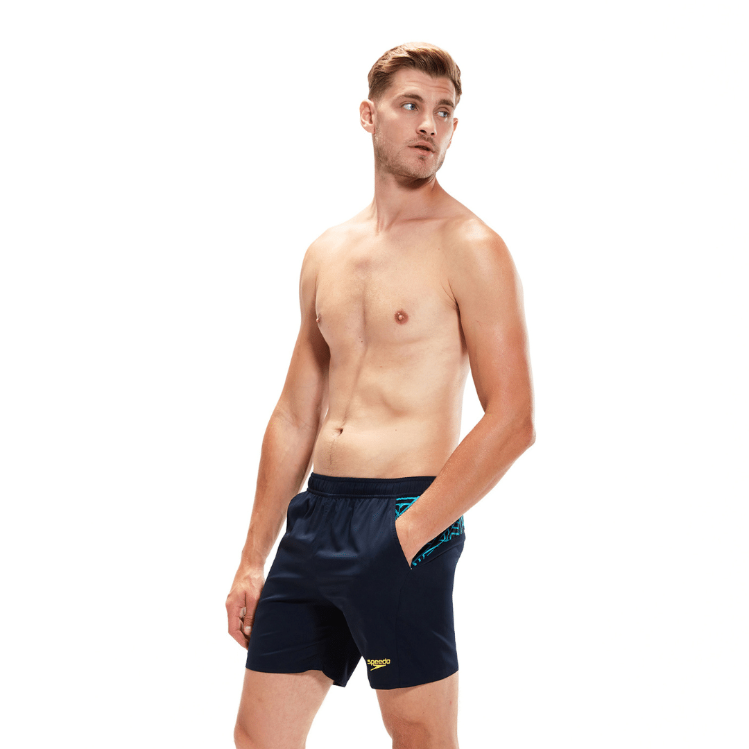 Speedo Mens Sport Panel 16" Watershort True Navy/ Aquarium/ Chroma/ Spritz