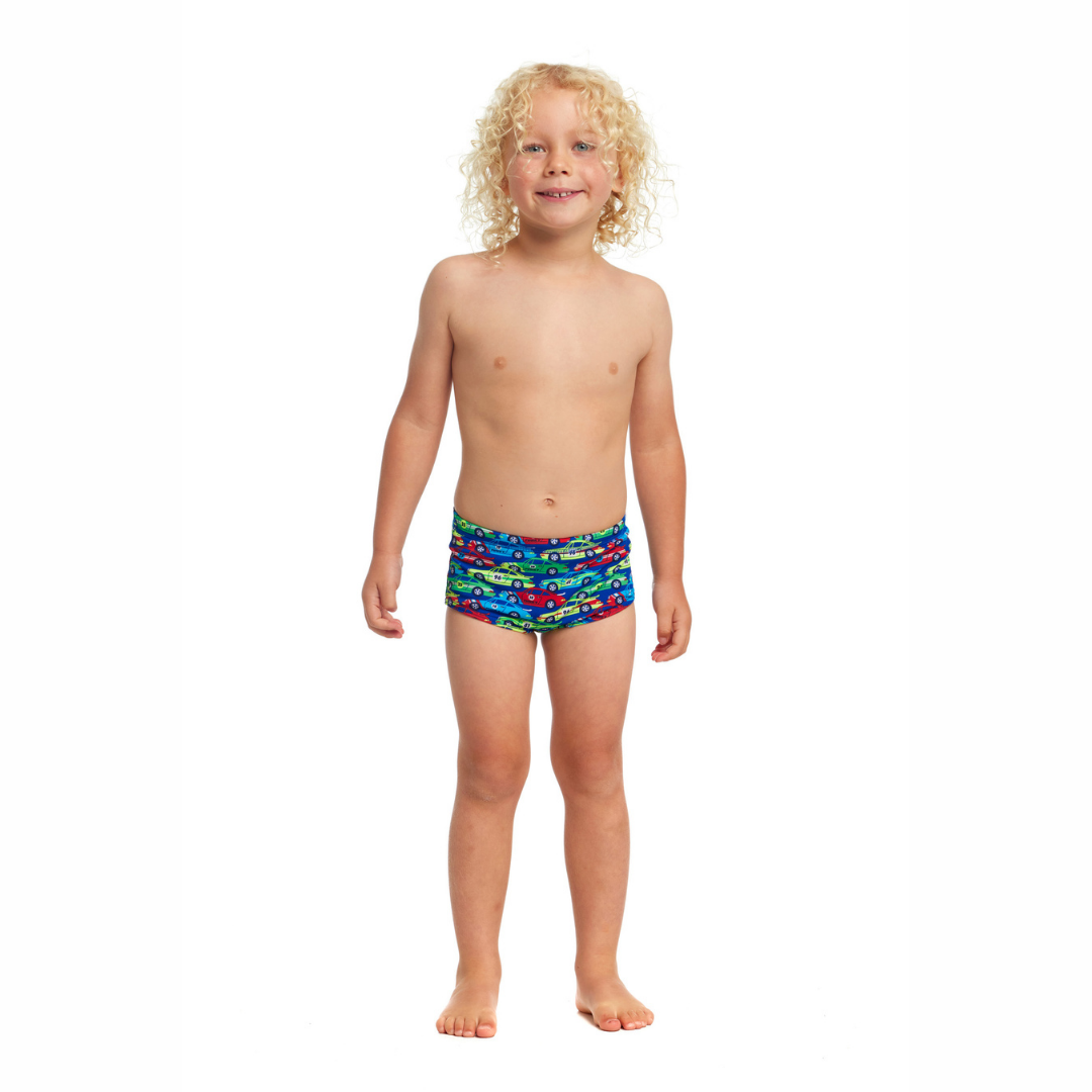 Funky Trunks Toddler Boy's Printed Trunks Car Stacker