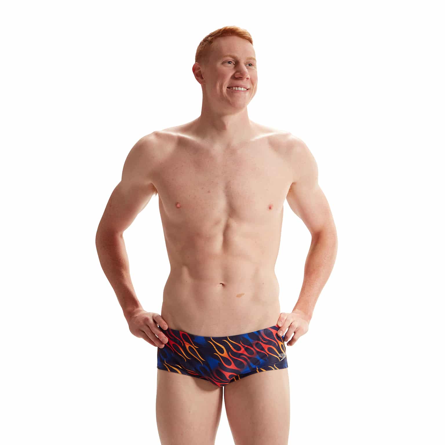 Speedo Mens 13.5cm Club Training Allover Brief Pure Blue, True Cobalt, Watermelon, Mandarin peel.