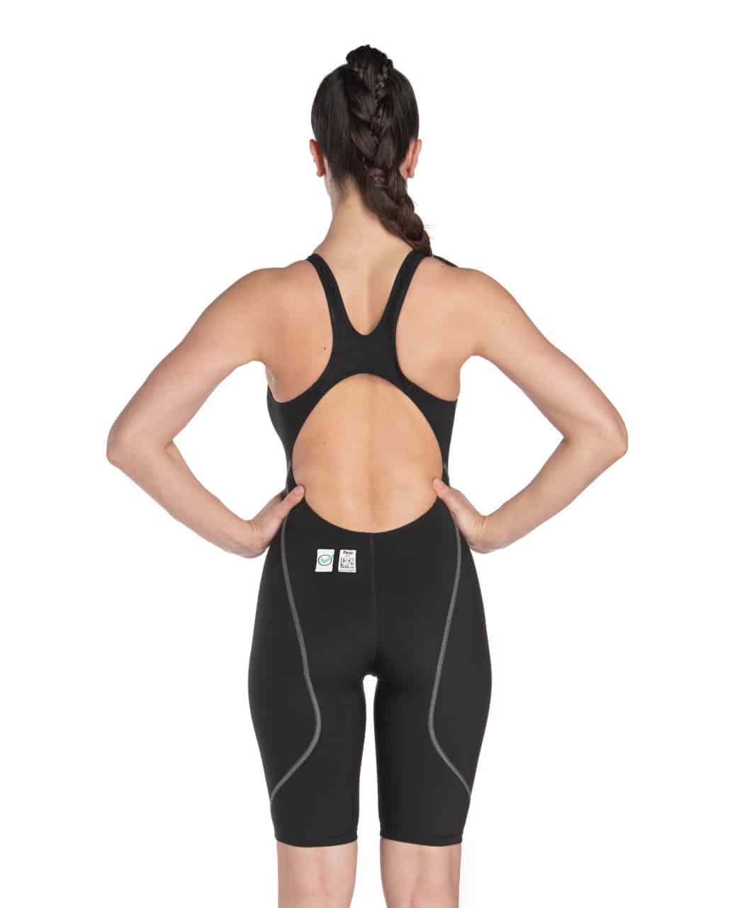 Arena Wettkampf Badeanzug Powerskin ST Next Offener Rücken Schwarz