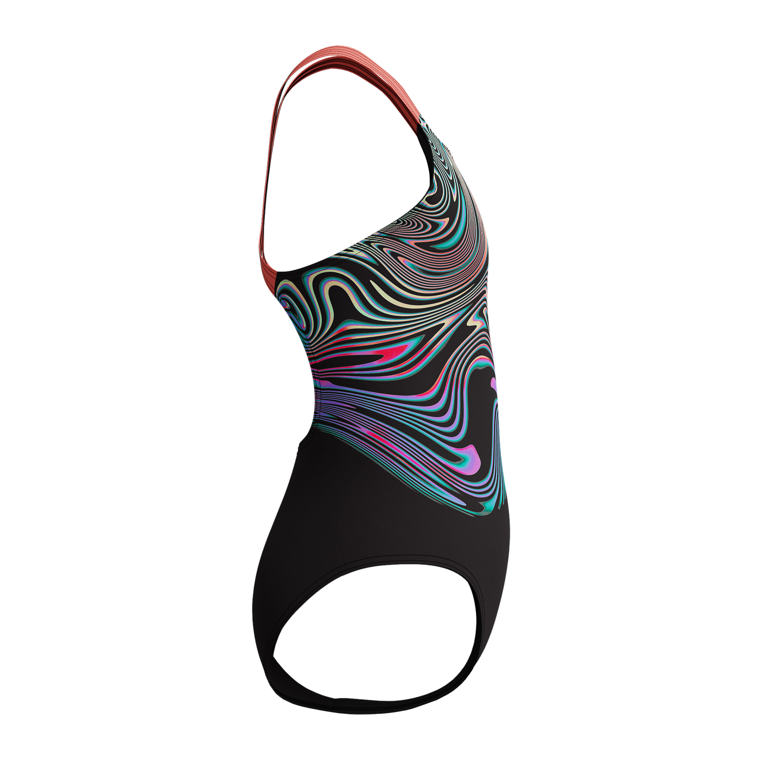 Speedo Mädchen Badeanzug Eco Endurance+ Print Placement Powerback Schwarz/Rot