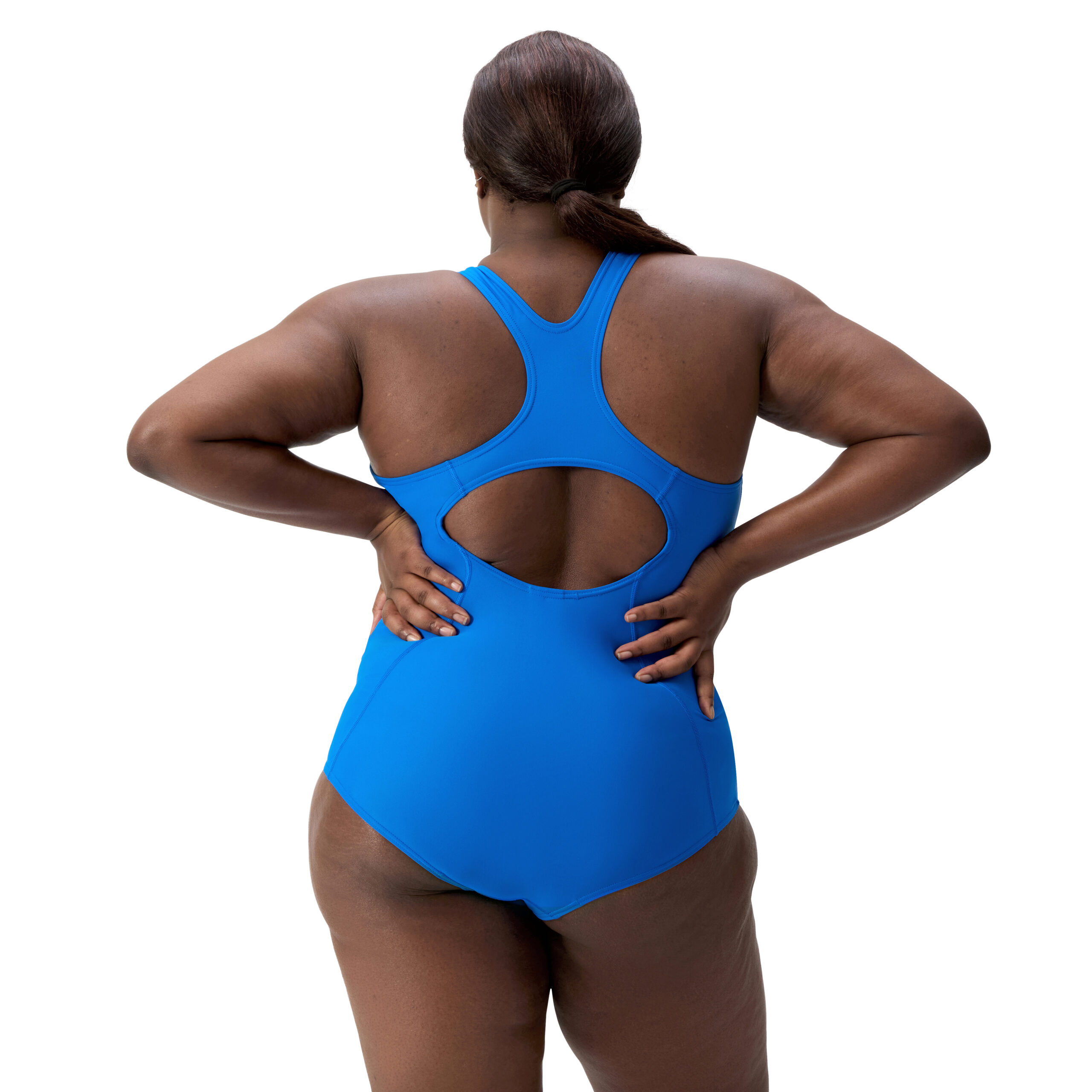 Speedo Figurformender Badeanzug Eco Enduraflex Placement Medalist +size Blau