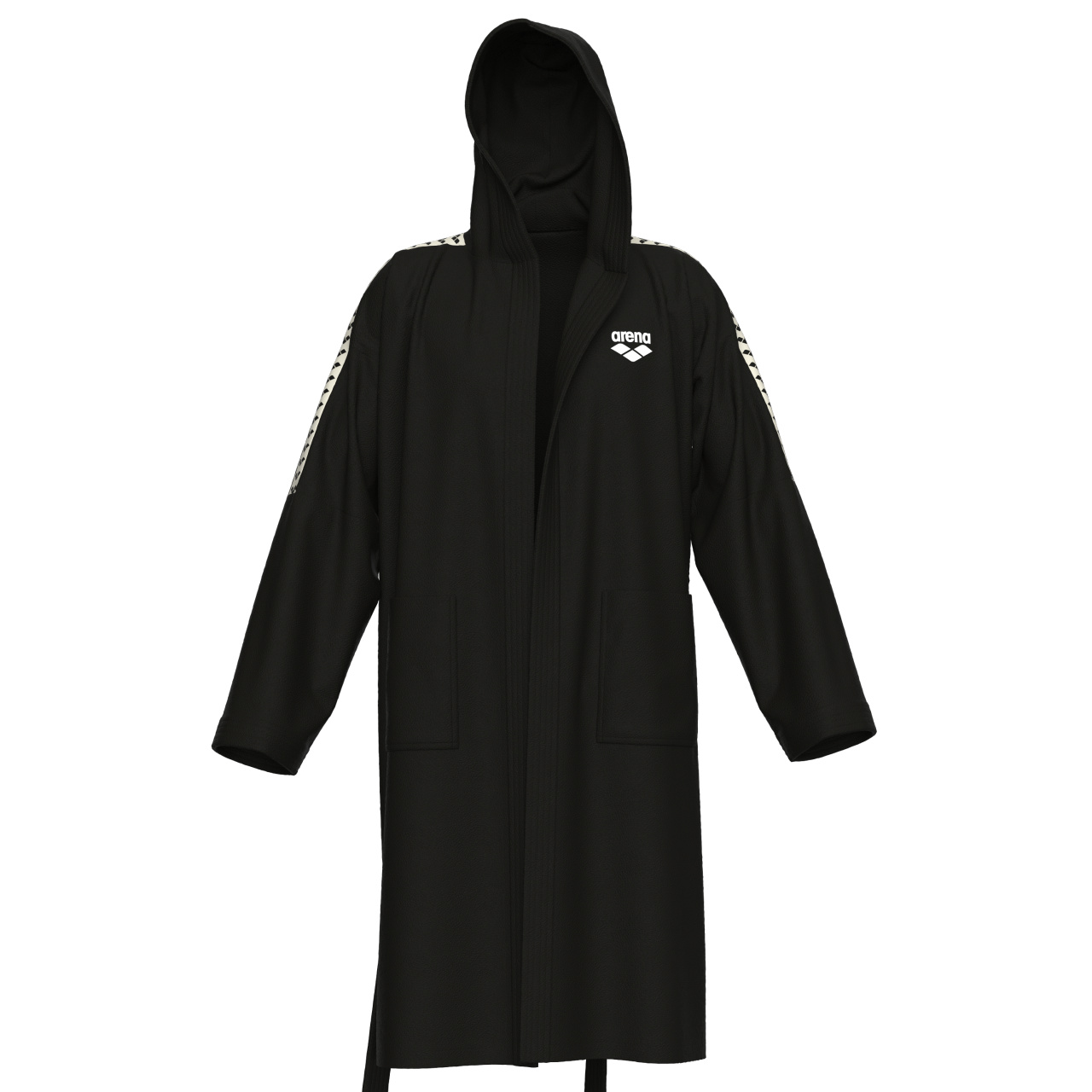 Arena Bademantel Team Stripe Schwarz/Weiß